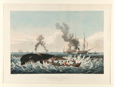 De Walvisvangst: Aanval op een Potvis door Currier and Ives