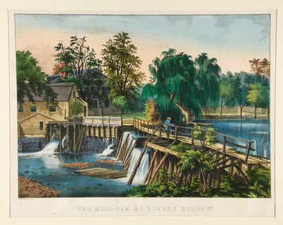 De molendam door Currier and Ives