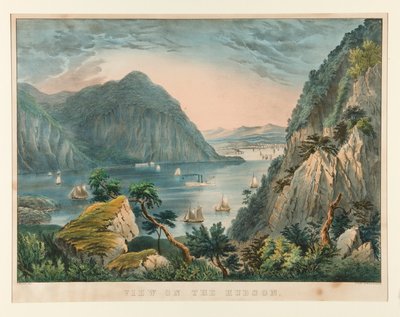Uitzicht op de Hudson door Currier and Ives