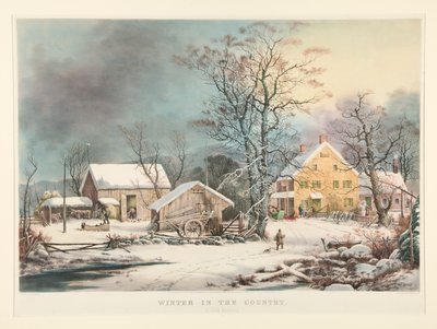 Winter op het platteland. Een koude ochtend door Currier and Ives