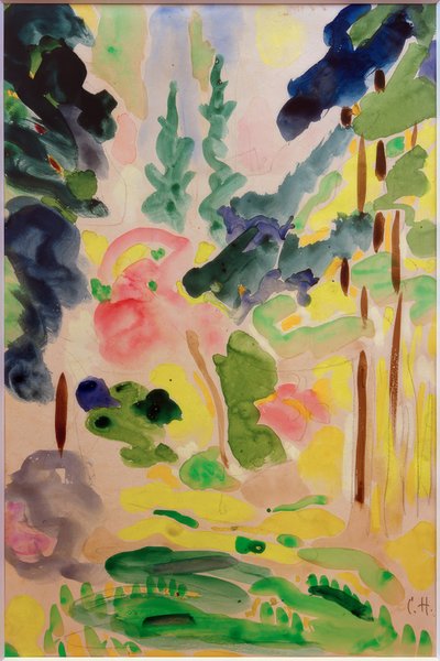Landschap met bomen bij Pretzfeld door Curt Herrmann