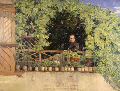 Portret van Friedrich Nietzsche 1844-1900, 1894 door Curt Stoeving