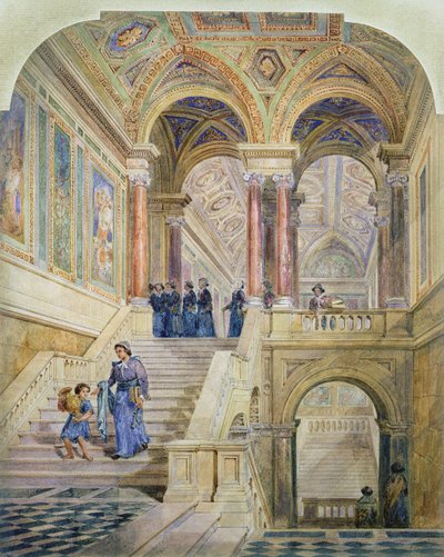Ontwerp voor de trap van het stadhuis van Leeds, 1853-58 door Cuthbert Brodrick