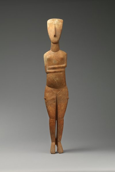 Vrouwelijk figuur, 2600-2400 v.Chr. (marmer) door Cycladic Cycladic