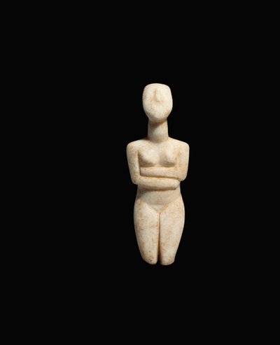 Liggende vrouwelijke figuur, vroege Spedos-variëteit, Vroeg Cycladisch II, ca. 2600-2500 v.Chr. door Cycladic Cycladic
