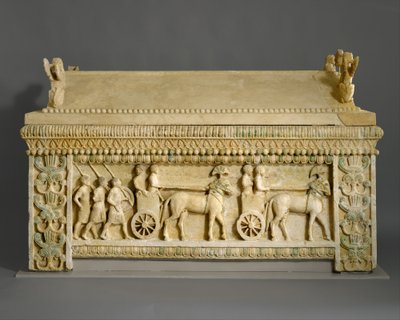 Kalkstenen Sarcofaag: de Amathus Sarcofaag, c.460 v.Chr. door Cypriot