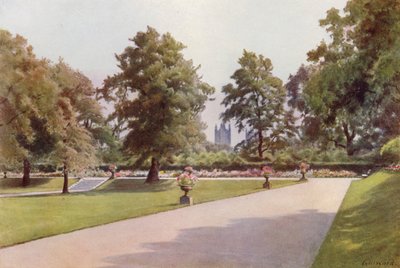 Kijkend naar Westminster, Marlborough House Garden door Cyril Ward