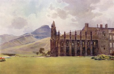 De abdijkerk, of koninklijke kapel, in Holyrood Gardens door Cyril Ward