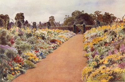 De dubbele borders in de Oosttuin, Sandringham door Cyril Ward