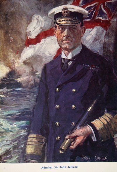 Admiraal Sir John Jellicoe, illustratie uit 