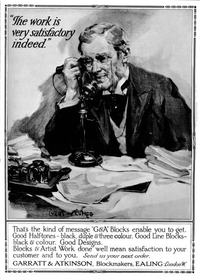 Garratt & Atkinson, Blokmakers - advertentie, 1916 door Cyrus Cuneo