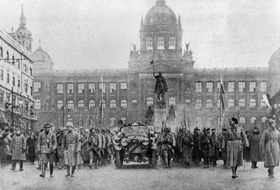 Intocht van Masaryk in Praag op 8 december 1918 door Czech Photographer