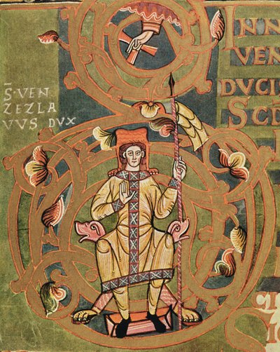 St. Wenceslaus, uit de Vysehrad Codex door Czech School