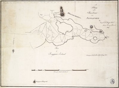 Een plan van de haven bij Singapore door Kapitein D.l. Ross, FRS Marine Surveyor General door D. I. Ross