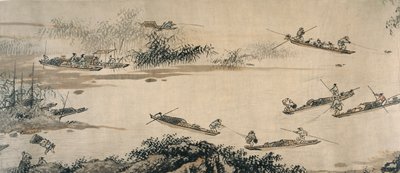 Vissers op een Herfstrivier, Ming-dynastie, 15e eeuw door Dai Jin