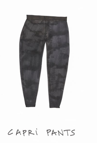 Capri Pants (viltstift op papier) door Daisy de Villeneuve