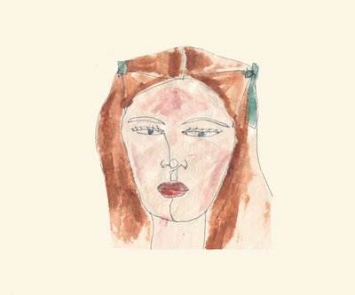 Meisje (aquarel) door Daisy de Villeneuve