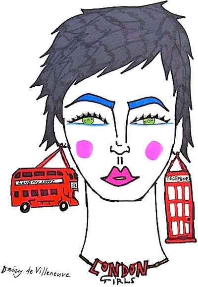 Londense meisjes (tekening) door Daisy de Villeneuve