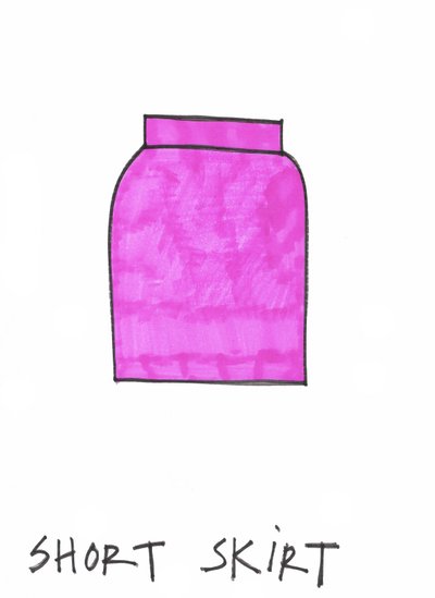 Korte rok (viltstift op papier) door Daisy de Villeneuve