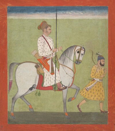 Jhujhar Singh te paard door Dalchand