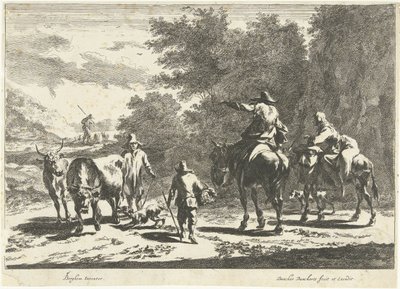 Herders en vee onderweg door Dancker Danckerts