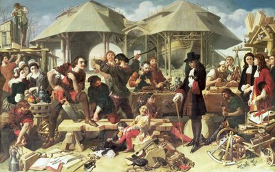Peter I, de Grote (1672-1725) bij de scheepswerf van Deptford door Daniel Maclise