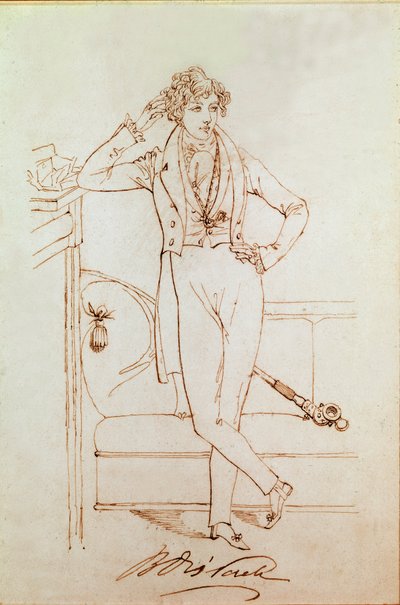 Portret van Benjamin Disraeli, Britse politicus en oprichter van de Conservatieve Partij door Daniel Maclise