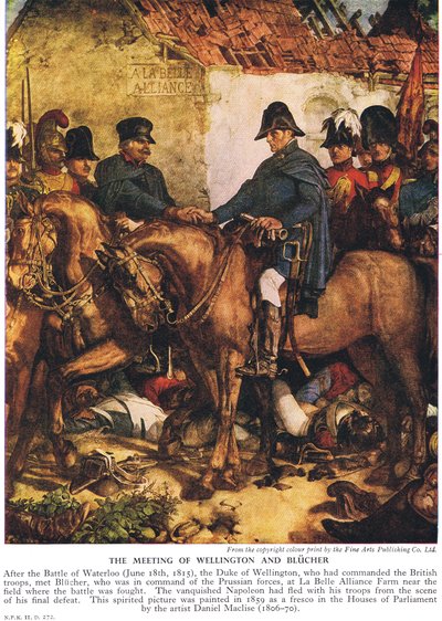 De ontmoeting van Wellington en Blucher, ca. 1940s door Daniel Maclise