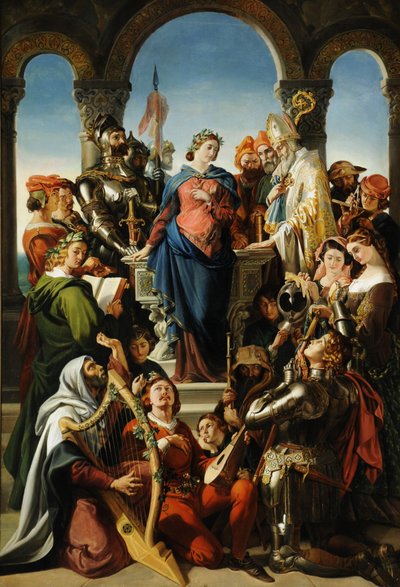 De geest van ridderlijkheid, ca. 1845 door Daniel Maclise