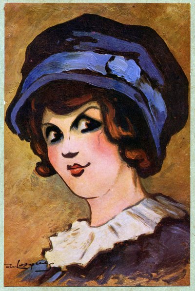 De Franse actrice Eve Lavalliere. Illustratie door Daniel de Losques in: Je Sais Tout (tijdschrift), Frankrijk, okt. door Daniel (1880 1915) de Losques