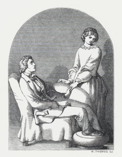Illustratie voor Tennysons gedicht, De Prinses door Daniel (after) Maclise