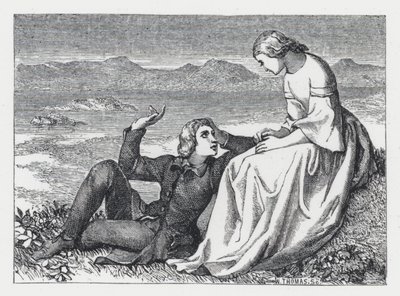 Illustratie voor Tennysons gedicht, De Prinses door Daniel (after) Maclise