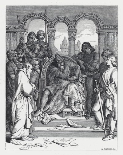 Illustratie voor Tennysons gedicht, De Prinses door Daniel (after) Maclise