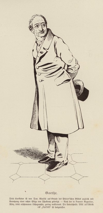 Johann Wolfgang von Goethe, Duitse dichter en toneelschrijver door Daniel (after) Maclise