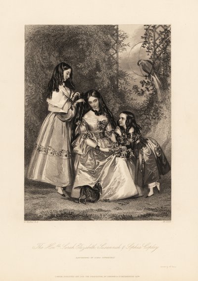 Sarah Elizabeth, Susannah en Sophia Copley, dochters van John Copley door Daniel (after) Maclise