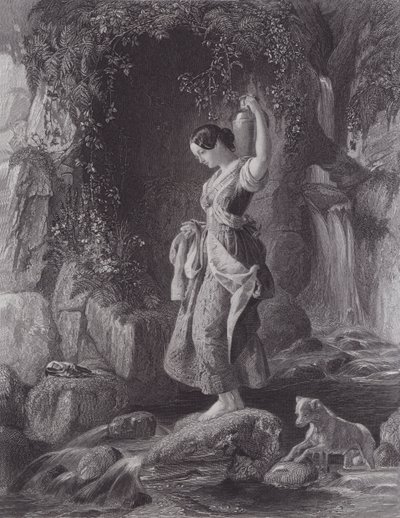 De Nimf van de Waterval door Daniel (after) Maclise