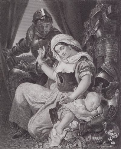 De Wieg van de Krijger door Daniel (after) Maclise