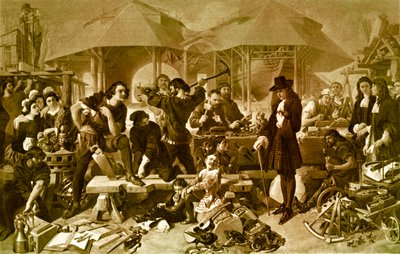 Peter de Grote bij de scheepswerf van Deptford door Daniel 1806 70 Maclise
