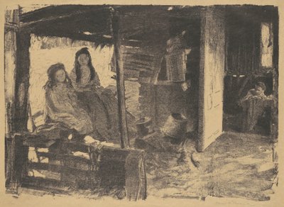 Zonder titel (2 meisjes in een schuur) door Daniel Albert Veresmith