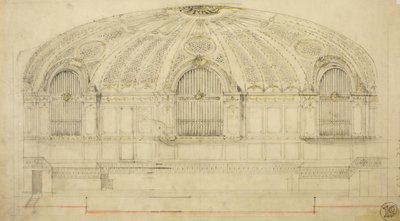 Orchestra Hall, Chicago, Illinois, Sectie, 1904 door Daniel Burnham