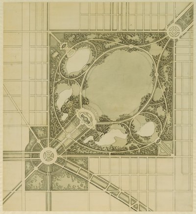 Plan van Chicago, Plaat 62, Plan van een voorgesteld park, 1909 door Daniel Burnham