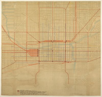 Blad 80 uit Het Plan van Chicago, 1909: Chicago. Diagram van het Stadscentrum, met de Voorgestelde... door Daniel Burnham