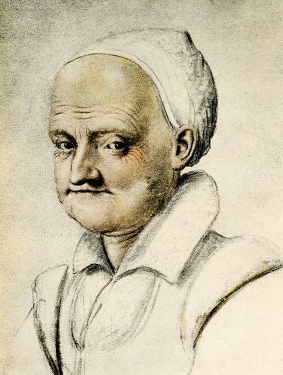 Portret van een oude vrouw door Daniel Dumonstier or Dumoustier