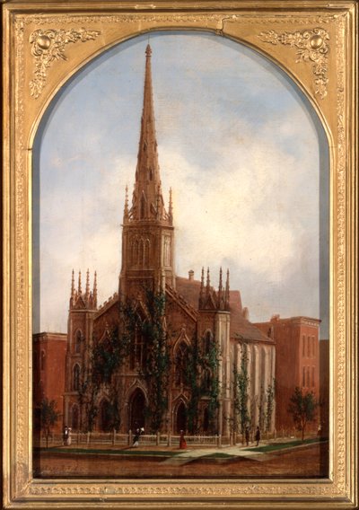 St. Pauls Universalist Church voor de brand van 1871 door Daniel Folger Bigelow