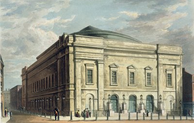 Theatre Royal, Drury Lane, in Londen, ontworpen door Benjamin Wyatt in 1812 door Daniel Havell