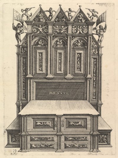 Ontwerp voor een bed, 1527 door Daniel Hopfer
