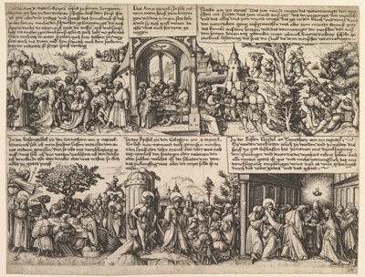 Verschillende Scènes, uit de Evangeliën en uit Acta Apostolorum, ca. 1530 door Daniel Hopfer