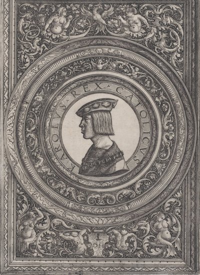 Portret van keizer Karel V door Daniel Hopfer