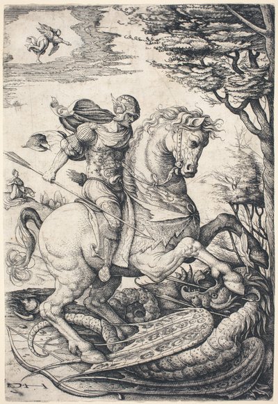 Heilige Joris te Paard die de Draak Doodt door Daniel Hopfer