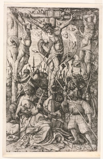 De Calvarie, ca. 1520 door Daniel Hopfer